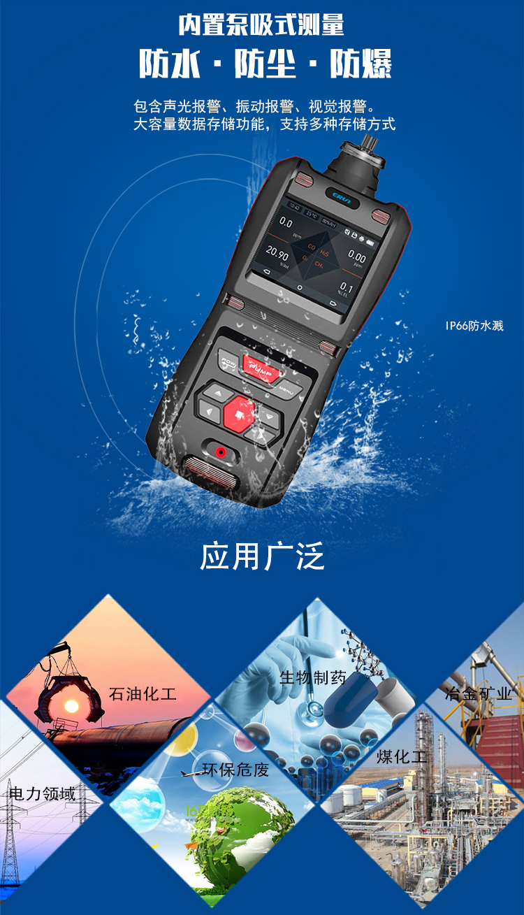 便攜泵吸式丙炔氣體檢測報警儀